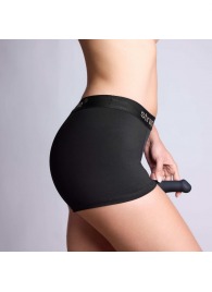 Черные трусики-боксеры для фиксации насадок Strap-on-me Harness Lingerie Allure - size S - Strap-on-me - купить с доставкой в Екатеринбурге