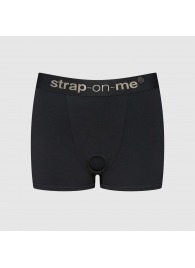 Черные трусики-боксеры для фиксации насадок Strap-on-me Harness Lingerie Allure - size M - Strap-on-me - купить с доставкой в Екатеринбурге