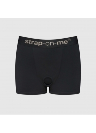 Черные трусики-боксеры для фиксации насадок Strap-on-me Harness Lingerie Allure - size L - Strap-on-me - купить с доставкой в Екатеринбурге