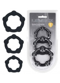 Набор из 3 эрекционных колец Beaded Silicone Cockring Set - Shots Media BV - в Екатеринбурге купить с доставкой