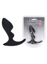 Черная анальная пробка для массажа простаты Double Ripple Silicone Prostate Massager - Shots Media BV - в Екатеринбурге купить с доставкой