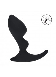 Черная анальная пробка для массажа простаты Double Ripple Silicone Prostate Massager - Shots Media BV - в Екатеринбурге купить с доставкой