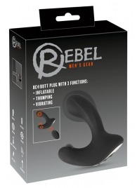 Черная анальная вибропробка с функцией расширения RC Butt Plug with 3 functions - Orion - в Екатеринбурге купить с доставкой