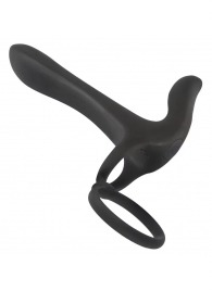 Черная насадка на член с вибрацией Couple’s Vibrator - Orion - в Екатеринбурге купить с доставкой