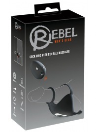 Черная вибронасадка для эрекции и стимуляции мошонки Cock ring with RC ball massager - Orion - в Екатеринбурге купить с доставкой