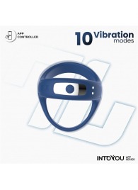 Синее интерактивное эрекционное виброкольцо Rank - Intoyou - в Екатеринбурге купить с доставкой