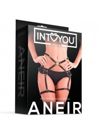 Черные стрепы на бёдра Aneir - Intoyou - купить с доставкой в Екатеринбурге