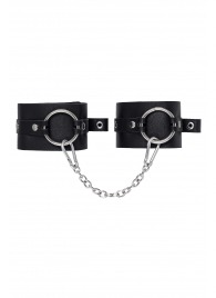 Черные оковы из толстой кожи с люверсами - Pecado - купить с доставкой в Екатеринбурге