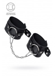 Черные оковы из толстой кожи с люверсами - Pecado - купить с доставкой в Екатеринбурге