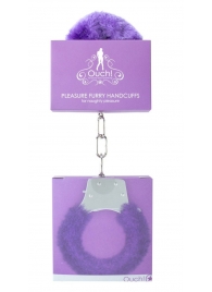 Фиолетовые пушистые наручники OUCH! Purple - Shots Media BV - купить с доставкой в Екатеринбурге