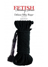 Черная веревка для фиксации Deluxe Silky Rope - 9,75 м. - Pipedream - купить с доставкой в Екатеринбурге