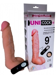 Фаллическая насадка Харнесс UNICOCK 9  с вибрацией - 24 см. - LOVETOY (А-Полимер) - купить с доставкой в Екатеринбурге