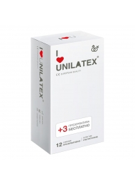 Ультратонкие презервативы Unilatex Ultra Thin - 12 шт. + 3 шт. в подарок - Unilatex - купить с доставкой в Екатеринбурге