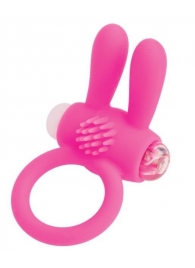 Розовое эрекционное виброкольцо A-toys с ушками - A-toys - в Екатеринбурге купить с доставкой