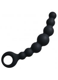 Чёрная упругая анальная цепочка Flexible Wand - 18 см. - Lola Games