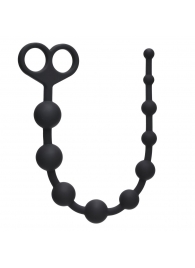 Чёрная анальная цепочка Orgasm Beads - 33,5 см. - Lola Games