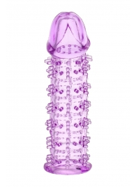 Гелевая фиолетовая насадка на фаллос с шипами - 12 см. - Toyfa Basic - в Екатеринбурге купить с доставкой