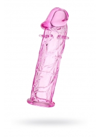 Гладкая розовая насадка с усиками под головкой - 12,5 см. - Toyfa Basic - в Екатеринбурге купить с доставкой