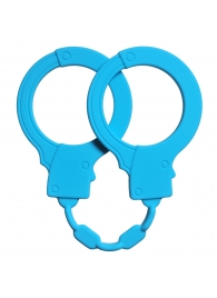 Голубые силиконовые наручники Stretchy Cuffs Turquoise - Lola Games - купить с доставкой в Екатеринбурге