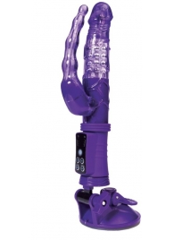Фиолетовый анально-вагинальный вибратор на присоске A-toys - A-toys