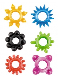 Набор из 6 разноцветных эрекционных колец - Toyfa Basic - в Екатеринбурге купить с доставкой