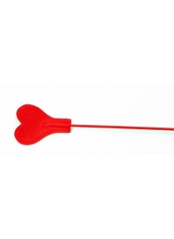 Красный стек со шлепком в виде сердца - 63,5 см. - БДСМ Арсенал - купить с доставкой в Екатеринбурге