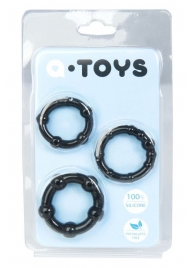 Набор из 3 чёрных эрекционных колец A-toys - A-toys - в Екатеринбурге купить с доставкой