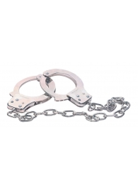 Наручники из металла с длинной цепочкой CHROME HANDCUFFS METAL HANDCUFFS W. KEY - NMC - купить с доставкой в Екатеринбурге