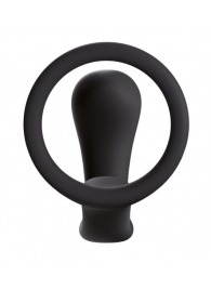 Чёрное эрекционное кольцо с анальной пробкой Bootie Ring - Fun Factory - в Екатеринбурге купить с доставкой