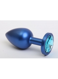 Синяя анальная пробка с голубым кристаллом - 8,2 см. - 4sexdreaM - купить с доставкой в Екатеринбурге