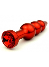 Красная анальная ёлочка с красным кристаллом - 11,2 см. - 4sexdreaM - купить с доставкой в Екатеринбурге
