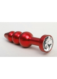 Красная анальная ёлочка с прозрачным кристаллом - 11,2 см. - 4sexdreaM - купить с доставкой в Екатеринбурге