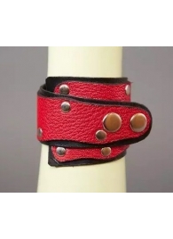 Красно-чёрный кожаный браслет «Треугольник» - Подиум - купить с доставкой в Екатеринбурге