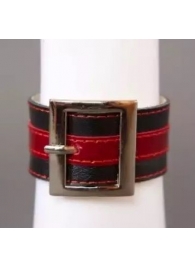 Чёрно-красный браслет с квадратной пряжкой - Подиум - купить с доставкой в Екатеринбурге