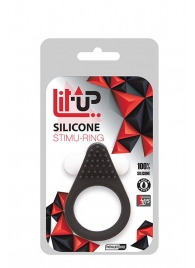 Чёрное эрекционное кольцо LIT-UP SILICONE STIMU RING 1 BLACK - Dream Toys - в Екатеринбурге купить с доставкой