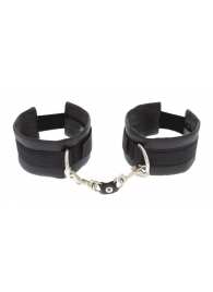 Чёрные полиуретановые наручники Luxurious Handcuffs - Blush Novelties - купить с доставкой в Екатеринбурге