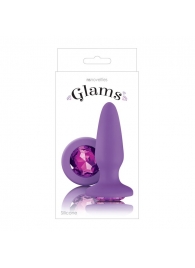 Фиолетовая анальная пробка с фиолетовым кристаллом Glams Purple Gem - 10,4 см. - NS Novelties - купить с доставкой в Екатеринбурге