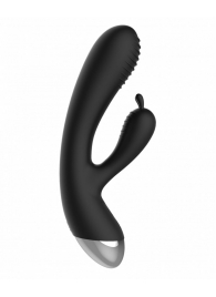 Чёрный вибратор E-Stimulation Rabbit Vibrator с электростимуляцией - 19 см. - Shots Media BV - купить с доставкой в Екатеринбурге