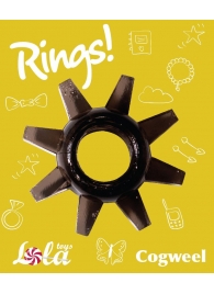 Чёрное эрекционное кольцо Rings Cogweel - Lola Games - в Екатеринбурге купить с доставкой