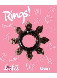 Чёрное эрекционное кольцо Rings Gear - Lola Games - в Екатеринбурге купить с доставкой
