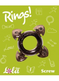Чёрное эрекционное кольцо Rings Screw - Lola Games - в Екатеринбурге купить с доставкой
