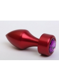 Красная анальная пробка с фиолетовым кристаллом - 7,8 см. - 4sexdreaM - купить с доставкой в Екатеринбурге