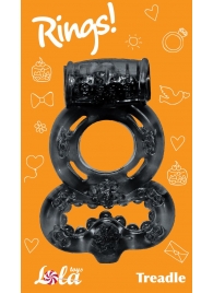 Чёрное эрекционное кольцо Rings Treadle с подхватом - Lola Games - в Екатеринбурге купить с доставкой