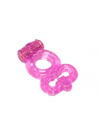 Розовое эрекционное кольцо Rings Treadle с подхватом - Lola Games - в Екатеринбурге купить с доставкой