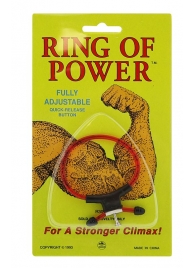 Красно-чёрное эрекционное кольцо с утяжкой RING OF POWER ADJUSTABLE RING - NMC - в Екатеринбурге купить с доставкой