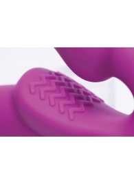 Ярко-розовый безремневой вибрострапон Evoke Vibrating Strapless Silicone Strap-on Dildo - XR Brands - купить с доставкой в Екатеринбурге