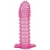Гелевая розовая насадка с шипами - 12 см. - Toyfa Basic - в Екатеринбурге купить с доставкой