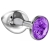 Малая серебристая анальная пробка Diamond Purple Sparkle Small с фиолетовым кристаллом - 7 см. - Lola Games - купить с доставкой в Екатеринбурге