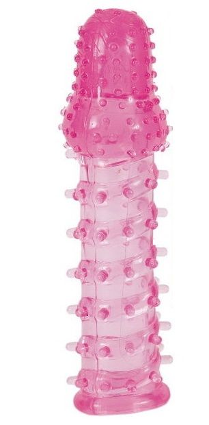 Розовая насадка с нежными шипами - 13,5 см. - Toyfa Basic - в Екатеринбурге купить с доставкой