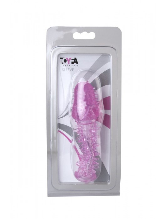 Закрытая насадка розового цвета с шипами и точками - 13,5 см. - Toyfa Basic - в Екатеринбурге купить с доставкой